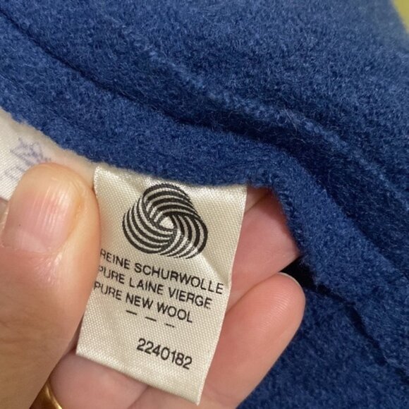 Geiger Tyrol Wool and Leather Cropped Blue and Grey Jacket Women’s Size Small 38 - Picture 9 of 10